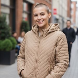 Kids Tan Quilted Puffer Jacket